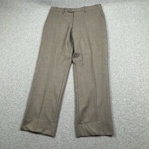 Vitale Barberis Canonico Super 130's New Wool Dress Pants Mens 34x29‎ Gray Brown